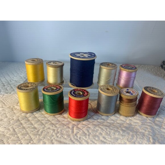 Vintage Sewing Thread wood spools set of 11 #19 - Picture 10 of 10